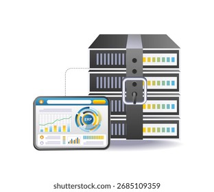 servidor de planejamento de recursos da empresa com análise de dados