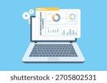 Enterprise resource planning software on a laptop helps teams coordinate tasks, manage resources, and monitor performance to increase business productivity and efficiency.