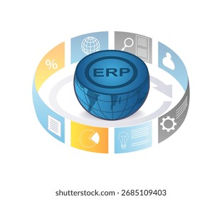 sistema de planejamento de recursos da empresa exibido na tela