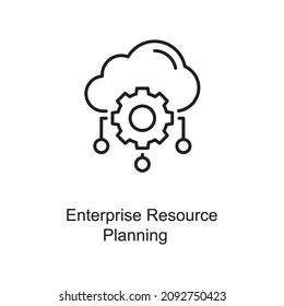 Vektorgrafik für Enterprise Resource Planning, Outline Icon Design Illustration. Digitalisierung und Industrie-Symbol auf weißem Hintergrund EPS10-Datei