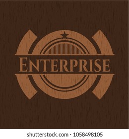 Enterprise retro wooden emblem