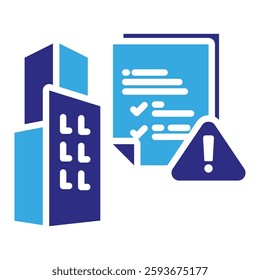 Enterprise Risk Assessment Icon in Glyph Dual Color Style. Simple Vector Design. Simple Vector Glyph Icon