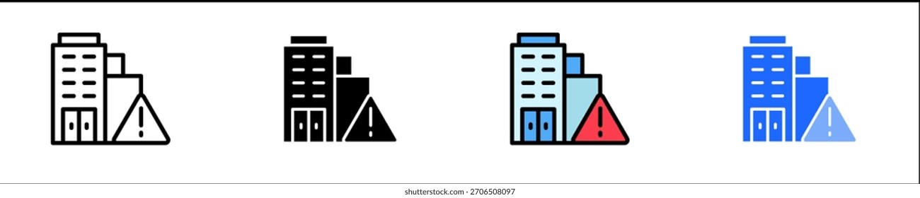 Conjunto de ícones do Enterprise Risk Management Conjunto de vários estilos