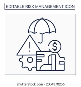 Enterprise risk management line icon. Plan-based business strategy. Identify, assess, and prepare for any dangers, hazards.Business concept. Isolated vector illustration. Editable stroke