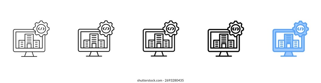 Enterprise Software Icon Different Style Outline Collection Set