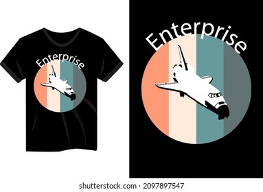 Enterprise space shuttle vintage t shirt design