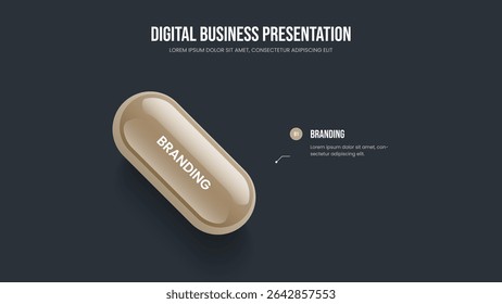 Folienlayout für Enterprise Strategy 1-Element-Diagramme. Vorlagenvektorgrafik für die Diashow-Erstellung. Projektantrag Ein Schritt Infografik Präsentationsentwurf.