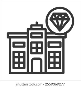 Enterprise Value Outline Icon Vector Illustration