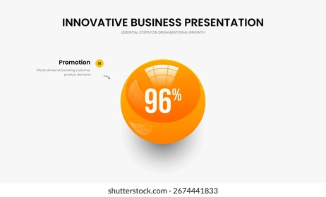 Design de Apresentação de Slides do Enterprise Visualization 1 Option Graph. Ilustração Elegante Do Vetor De Layout Do Quadro De Previsão. Modelo de slide infográfico de uma etapa de inovação de serviço.