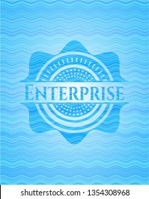 Enterprise water wave representation emblem background.