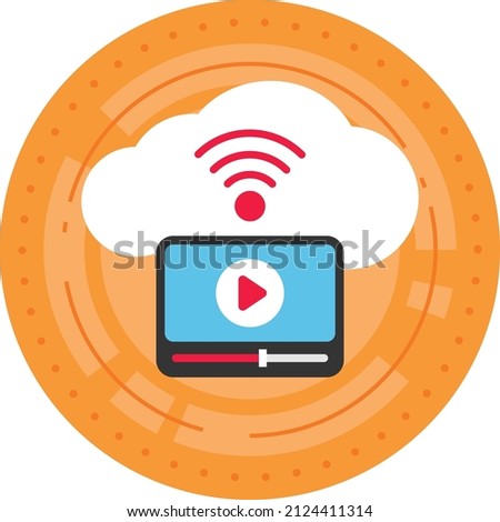 Enterprise-Grade Lightning-Fast Live Streaming Concept, cloud-based on-demand video Vector Icon Design, Cloud Processing Symbol, Computing Services Sign, Web Servics and Data Center stock illustration