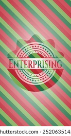 Enterprising christmas emblem. Vector Illustration. Detailed. 