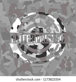 Enterprising grey camo emblem
