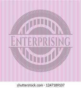 Enterprising pink emblem