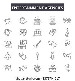 Entertaiment agencies line icons, signs, vector set, outline illustration concept 