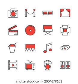 icono de conjunto de entretenimiento, icono de signo de conjunto de entretenimiento aislado, ilustración vectorial
