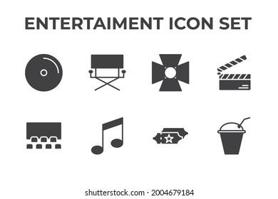 entertaiment set icon, isolated entertaiment set sign icon, vector illustration