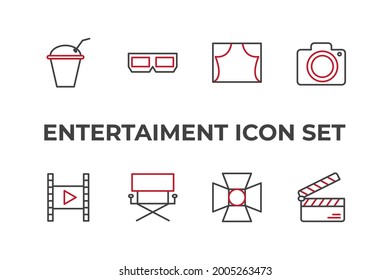 entertaiment set icon, isolated entertaiment set sign icon, vector illustration