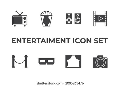 entertaiment set icon, isolated entertaiment set sign icon, vector illustration