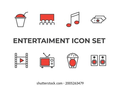 entertaiment set icon, isolated entertaiment set sign icon, vector illustration