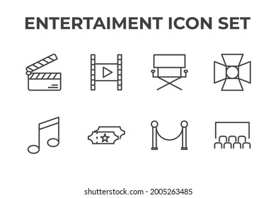 entertaiment set icon, isolated entertaiment set sign icon, vector illustration