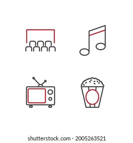 entertaiment set icon, isolated entertaiment set sign icon, vector illustration