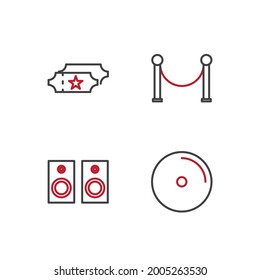 entertaiment set icon, isolated entertaiment set sign icon, vector illustration