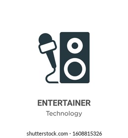 Entertainer glyph icon vector on white background. Flat vector entertainer icon symbol sign from modern technology collection for mobile concept and web apps design.