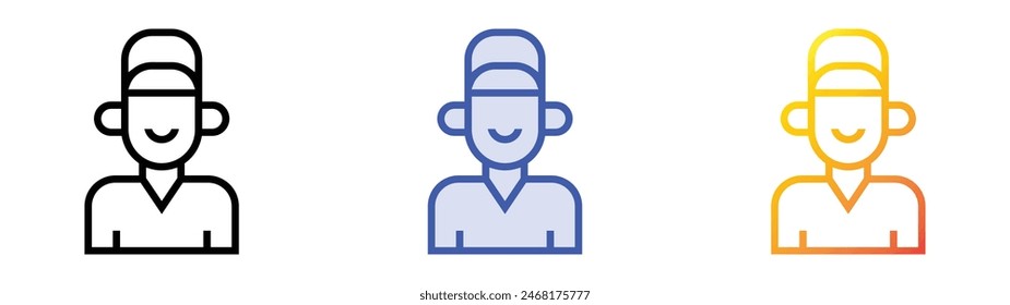 entertainer icon. Linear, Blue Fill and Gradient Style Design Isolated On White Background