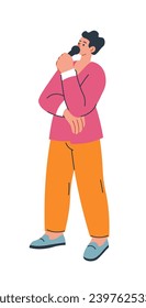 Entertainer of part or event, isolated master of ceremony with microphone directing occasion. Male personage with mic making jokes, standup comedian or singer in karaoke. Vector in flat style