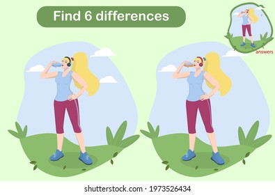 entertaining children's vector illustration mindfulness game find 6 differences