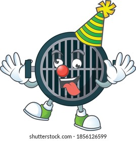 entertaining Clown grill caricature character design style. Vector illustration