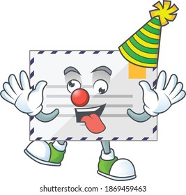 entertaining Clown letter caricature character design style. Vector illustration