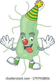 entertaining Clown salmonella caricature character design style. Vector illustration