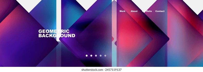 An entertaining geometric background featuring shades of purple, violet, and magenta triangles, with accents of electric blue. Perfect for a music event or entertainment font