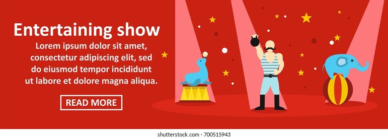 Entertaining show banner horizontal concept. Flat illustration of entertaining show banner horizontal vector concept for web
