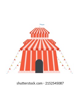 Entertainment amusement circus tent. Magical wizard festival event arena vector illustration
