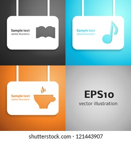 Entertainment applique background set. Vector illustration for your education design.