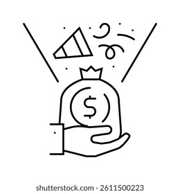 entertainment budget planning line icon vector. entertainment budget planning sign. isolated contour symbol black illustration
