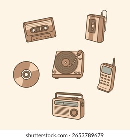 entretenimento personagem música ferramentas de música. música nostalgia memórias e áudio retro