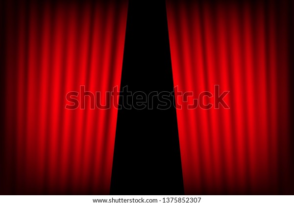 Entertainment Curtains Background Movies Beautiful Red Stock