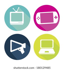 entertainment devices design over white background vector illustration