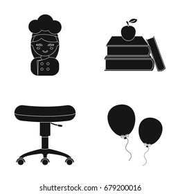 entertainment, education, profession and other web icon in black style. lace, toy, holiday icons in set collection.