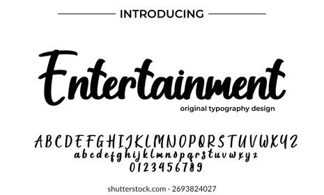 Entretenimento - Fonte de script elegante para design manuscrito suave e tipografia criativa