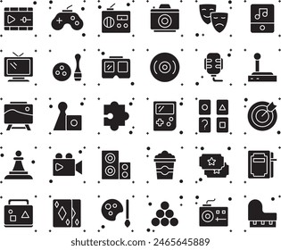 Entertainment fill icon set vector design illustration stock