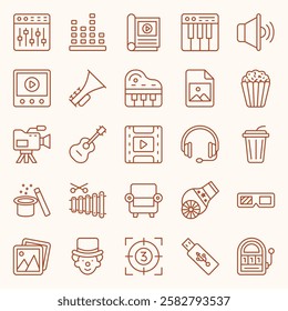 ENTERTAINMENT AND FUN ICON SET