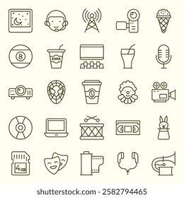 ENTERTAINMENT AND FUN ICON SET