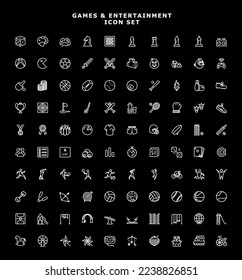 CONJUNTO DE VECTOR DE ICONOS DE ENTRETENIMIENTO Y JUEGOS