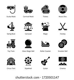 Entertainment glyph Icons - Vectors