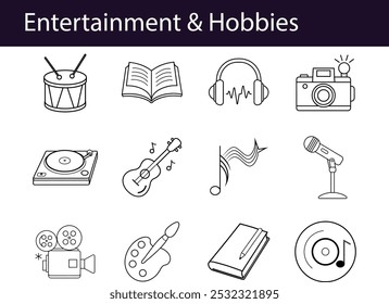 Entertainment and Hobbies: Icons for Leisure Activities